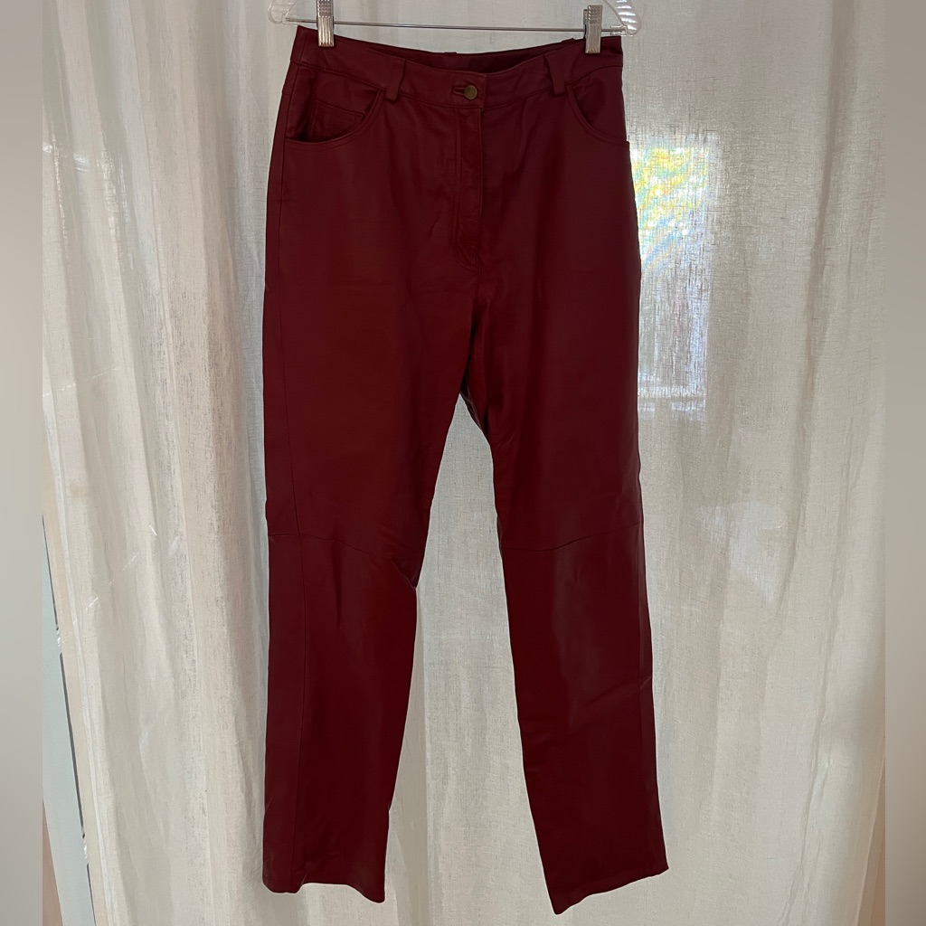 Vintage Burgundy Leather Pants